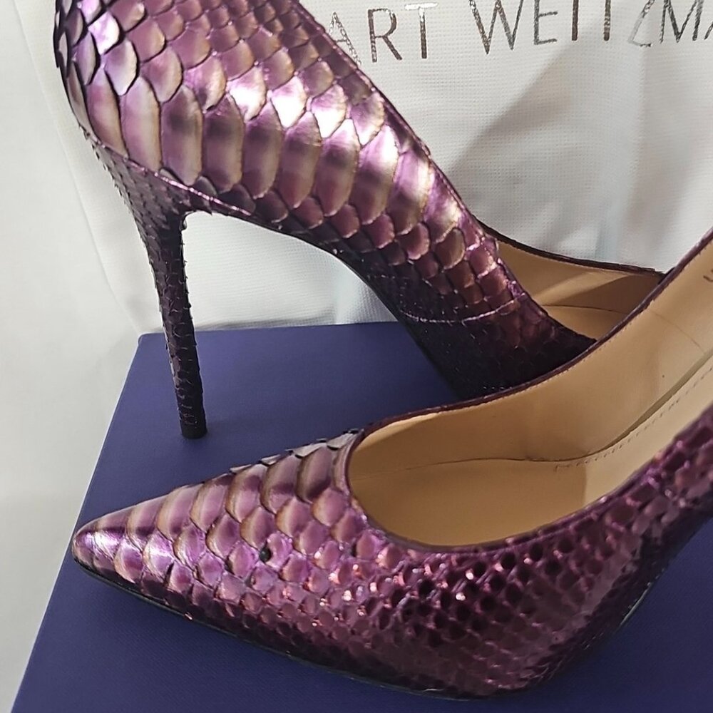 Stuart Weitzman Nouveau Viola Midas Python Heels - image 14